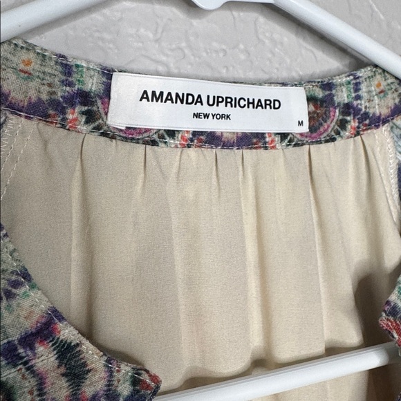 Amanda Uprichard Diego Peasant Boho Geometric Balloon Sleeve Mini Dress Medium - Picture 4 of 8